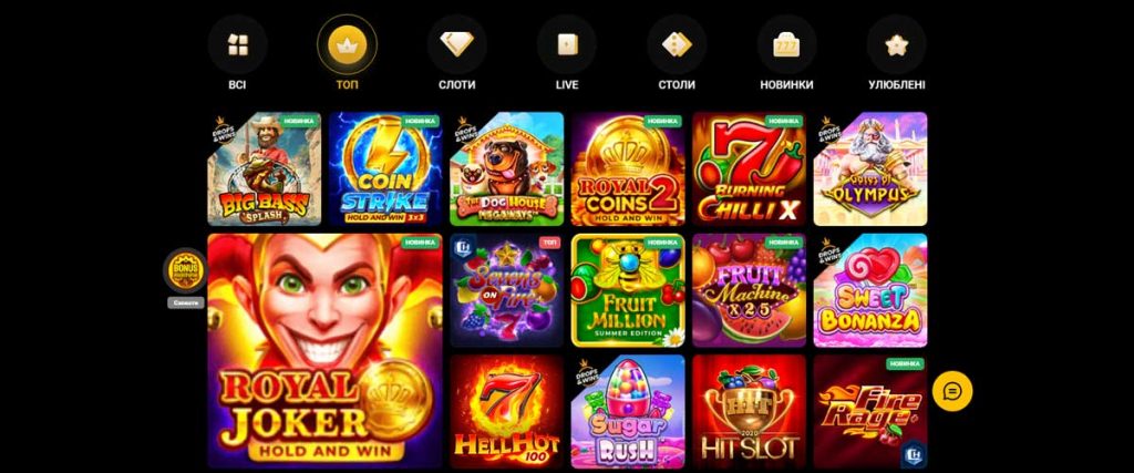 Розділ найпопулярніших автоматів Слотс сіті казино